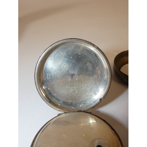 179 - Victorian silver cased pocket watch in outer case and another Victorian silver cased pocket watch (f... 