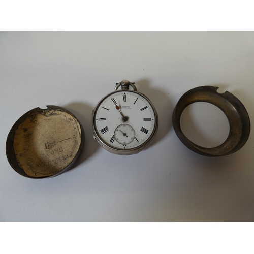 179 - Victorian silver cased pocket watch in outer case and another Victorian silver cased pocket watch (f... 