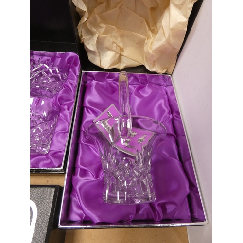 61 - Four boxed sets of Edinburgh Crystal to include whisky tumblers and vases.