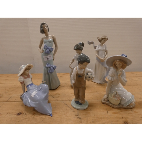 73 - Six assorted Nao figures and figurines.