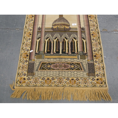 81 - Vintage Indian prayer mat.
