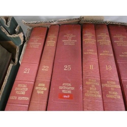 84 - Four boxes of vinatge law books to include volumes of The Conveyancer and Local Government Law and A... 