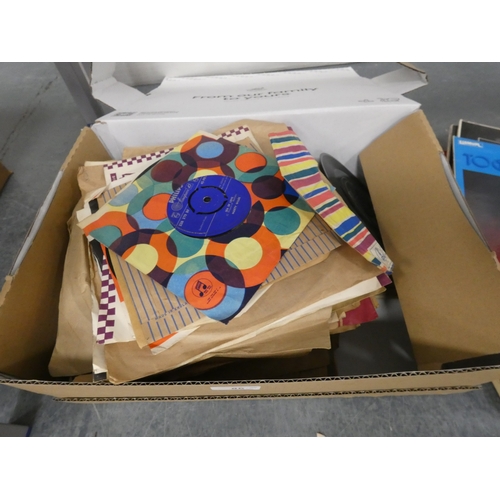 86 - Group of easy listening vinyl top include 45s and LPs, Prinz Proofmaster 8mm movie editor in box and... 