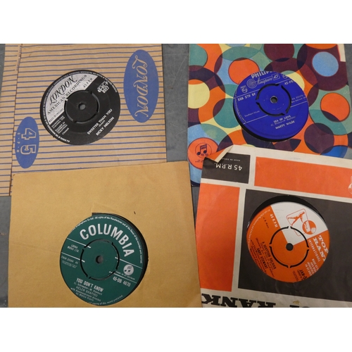 86 - Group of easy listening vinyl top include 45s and LPs, Prinz Proofmaster 8mm movie editor in box and... 