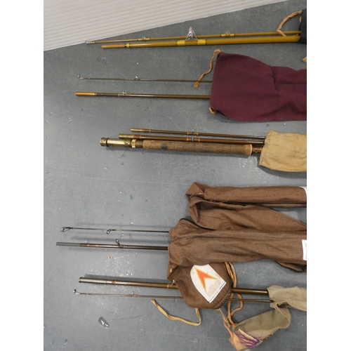 88 - Group of fishing rods to include two by Milbro, all in carry bags. (6)&nbsp;