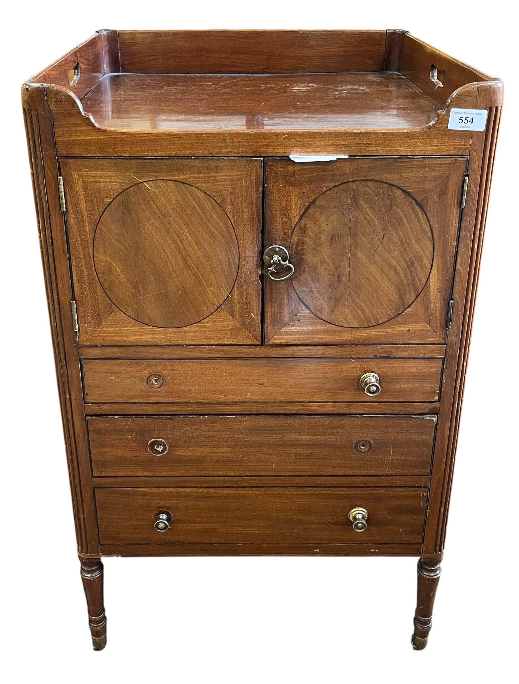 Victorian mahogany inlaid commode