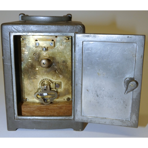 241 - Rex Silver for Liberty & CoArt Nouveau Tudric pewter carriage clock, the case with stylised ivy ... 