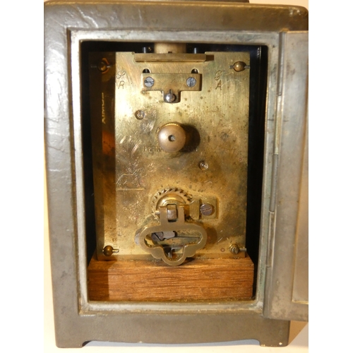241 - Rex Silver for Liberty & CoArt Nouveau Tudric pewter carriage clock, the case with stylised ivy ... 