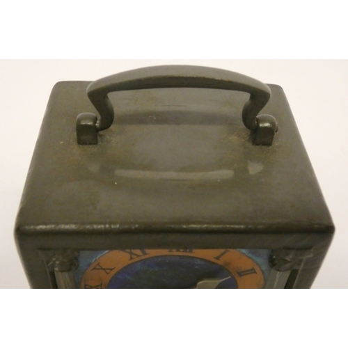 241 - Rex Silver for Liberty & CoArt Nouveau Tudric pewter carriage clock, the case with stylised ivy ... 