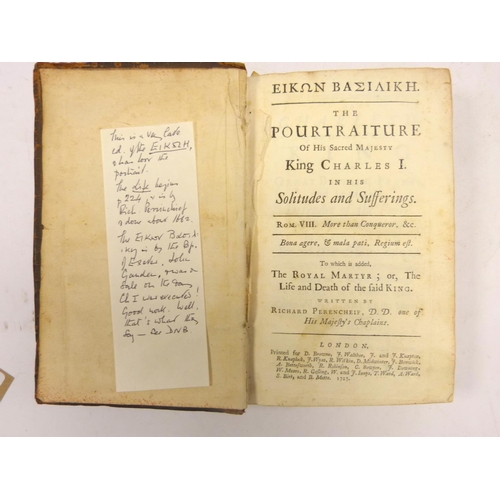 17 - KING CHARLES I.  Eikon Bazilike, the Pourtraiture of His Sacred Majesty ... In His Solitudes & S... 