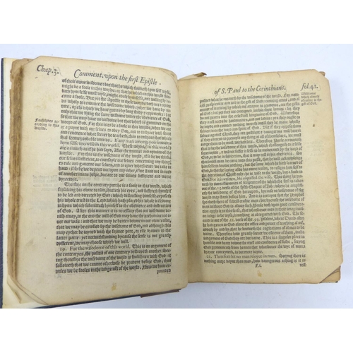 19 - CALVIN JOHN.  A Commentarie Upon S. Paules Epistles to the Corinthians ... Translated out of Latine ... 