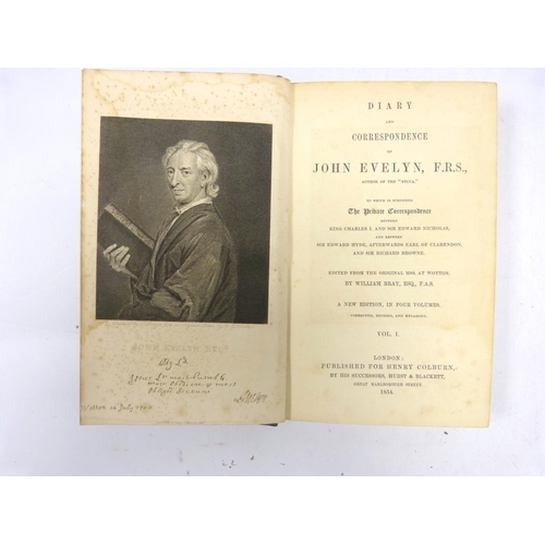 27 - EVELYN JOHN.&nbsp;&nbsp;Diary & Correspondence. 4 vols. Port. frontis. Green half morocco, gilt ... 