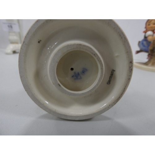 15 - Group of porcelain ornaments to include Hummel figures, bird vase, Royal Belvedere figure etc.