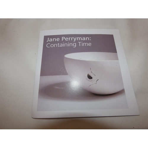 156 - Jane Perryman studio pottery bowl and a related gallery booklet.