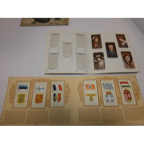 159 - Folder containing cigarette cards to include railways, military, flags, maritime, world landmarks, M... 