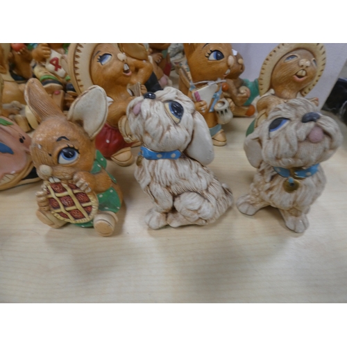 17 - Large group of Pendelfin rabbit figures.