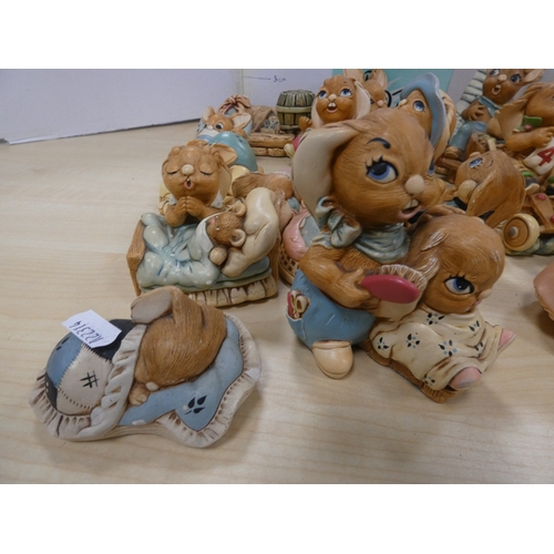 17 - Large group of Pendelfin rabbit figures.