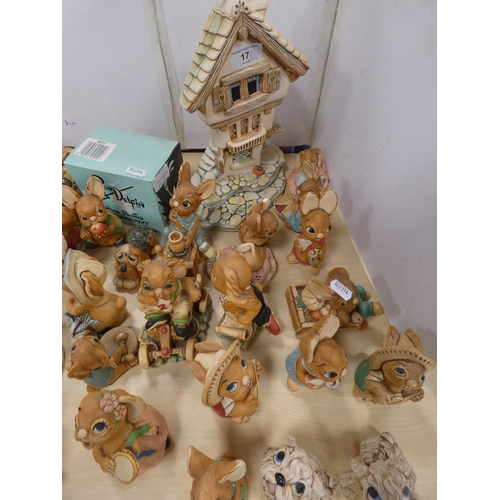17 - Large group of Pendelfin rabbit figures.