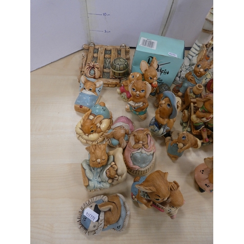 17 - Large group of Pendelfin rabbit figures.
