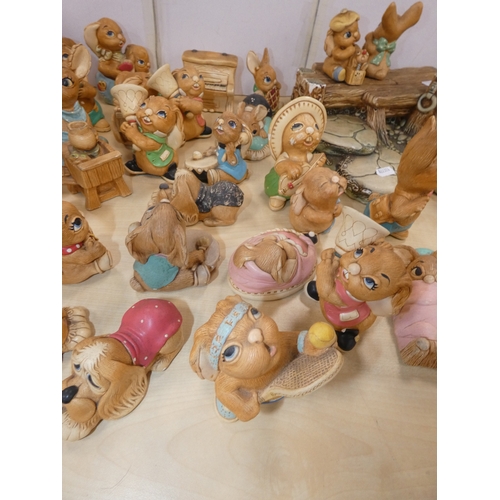19 - Large group of Pendelfin rabbit figures.