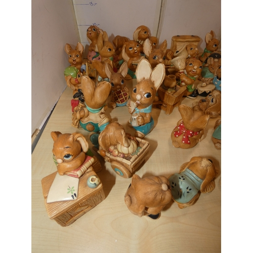 19 - Large group of Pendelfin rabbit figures.