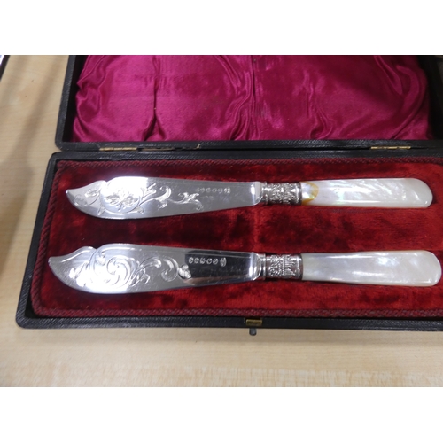 23 - Group of EP and silver plated wares to include sugar sifter, tea pot, ladle, basket, pair of mother ... 