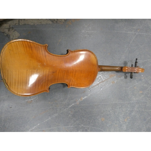 26 - Antique two piece violin.
