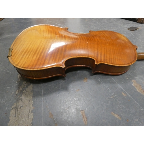 26 - Antique two piece violin.