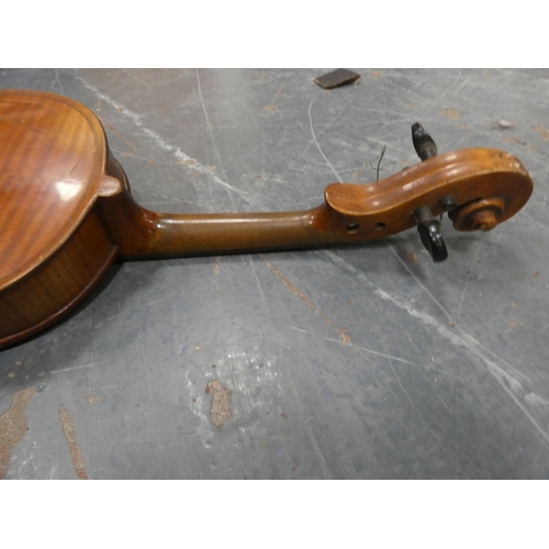 26 - Antique two piece violin.