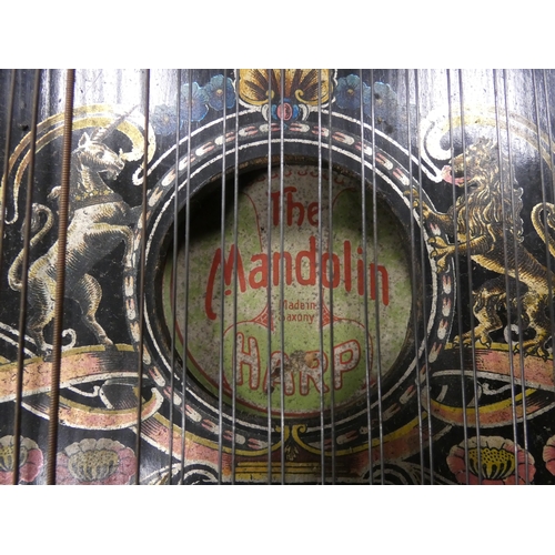 27 - Mandolin guitar harp zither, made in Saxony.