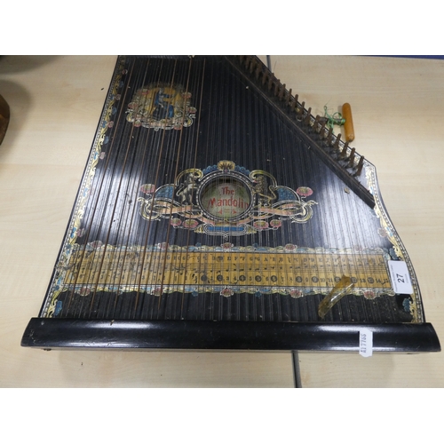 27 - Mandolin guitar harp zither, made in Saxony.