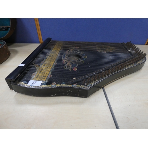 27 - Mandolin guitar harp zither, made in Saxony.