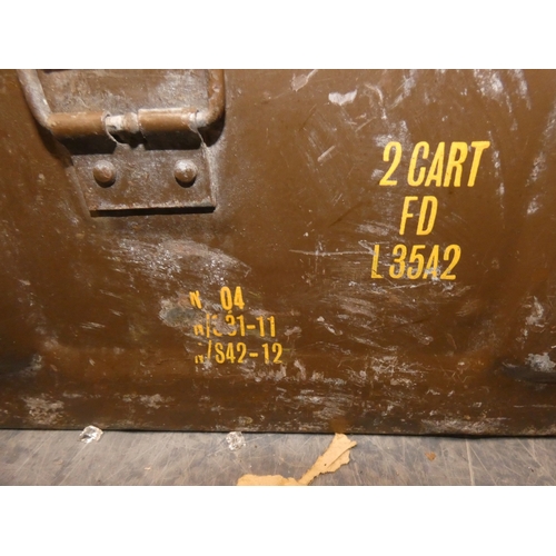 35 - Metal ammunition box containing antique price guide books, shoe lasts etc.