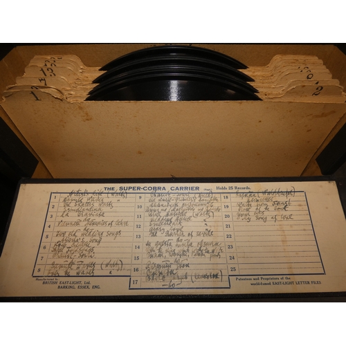 39 - HMV gramophone with a quantity of gramophone records.
