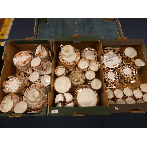 4 - Three boxes of assorted Imari tea and dinnerwares to include Colclough, Osborne etc.