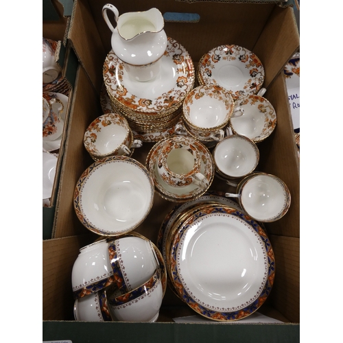 4 - Three boxes of assorted Imari tea and dinnerwares to include Colclough, Osborne etc.