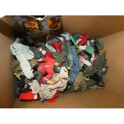 40 - Three boxes of assorted toys to include Action Men - tank, military jeep, Matchbox figures etc.&nbsp... 