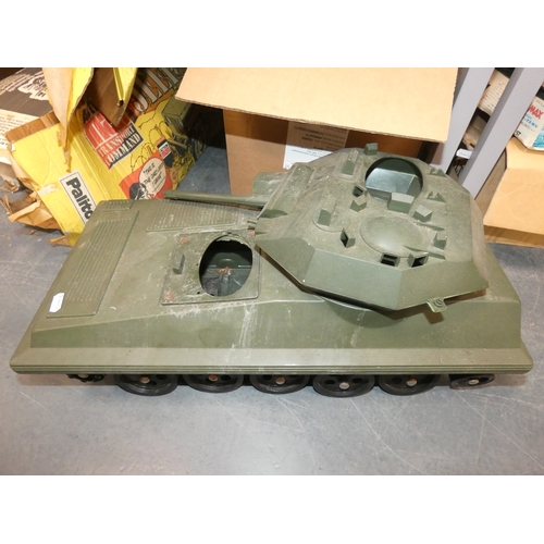 40 - Three boxes of assorted toys to include Action Men - tank, military jeep, Matchbox figures etc.&nbsp... 