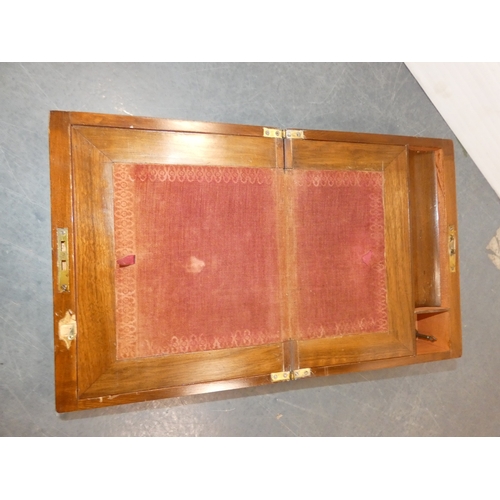 58 - Victorian walnut portable writing slope.