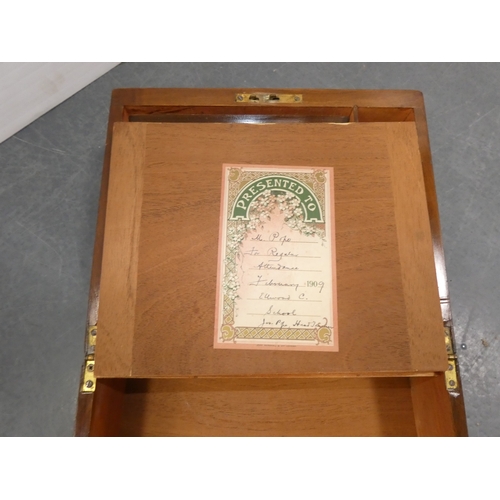 58 - Victorian walnut portable writing slope.