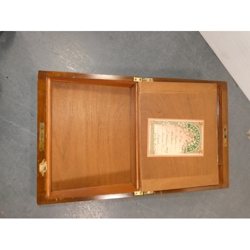 58 - Victorian walnut portable writing slope.
