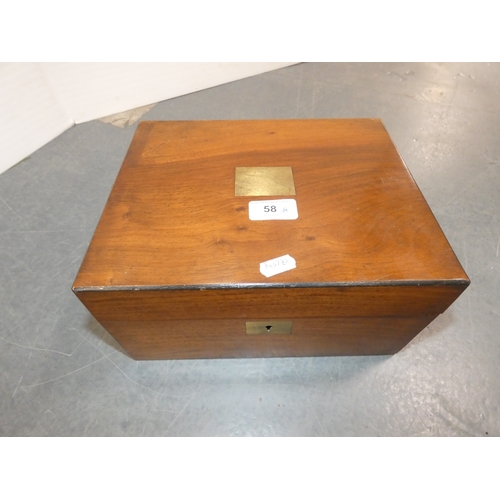 58 - Victorian walnut portable writing slope.