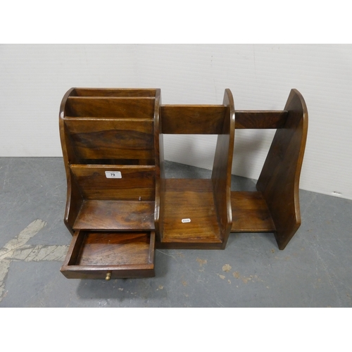 79 - Rustic wood stationery/desk stand.