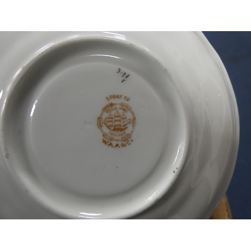 8 - Two boxes of part china tea and dinnerwares to include Adderley & Co etc.&nbsp;