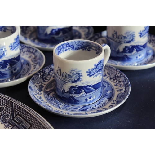 1 - Spode Italian pattern dinner, tea and coffee set to include tureen, coffee pot, tea pot, dinner plat... 