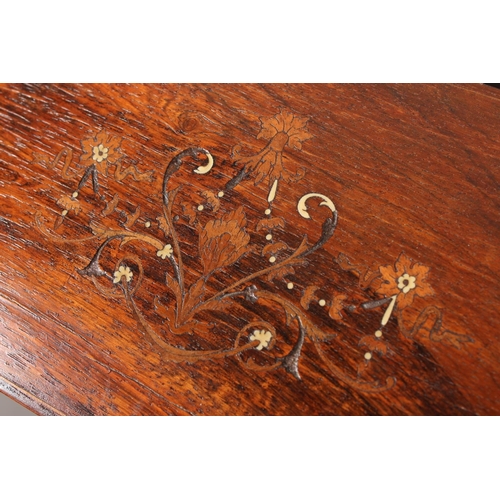 13 - 19th century rosewood, mahogany and marquetry inlaid stationary box with fitted interior and fall fr... 