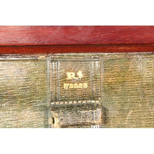 13 - 19th century rosewood, mahogany and marquetry inlaid stationary box with fitted interior and fall fr... 