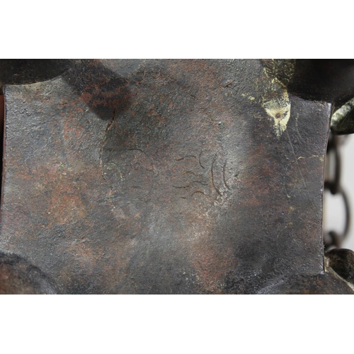 16 - Chinese bronze censer raised on four elephant supports, 14cm tall.