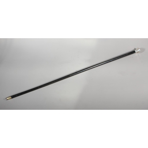 17 - Silver topped ebony walking cane.&nbsp;