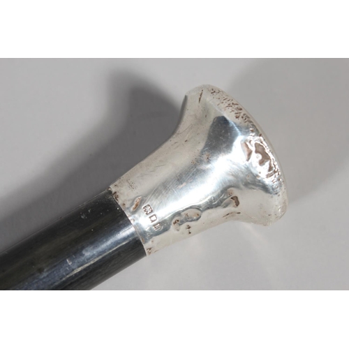 17 - Silver topped ebony walking cane.&nbsp;